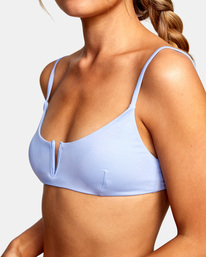 2 Solid V-Wire Bralette Bikini Top Grey AVJX300244 RVCA