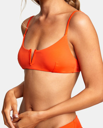 2 Solid V-Wire Bralette Bikini Top Blue AVJX300244 RVCA