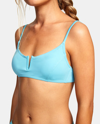 3 No Matter V-Wire Bralette Bikini Top Grey AVJX300245 RVCA