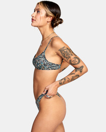 4 No Matter V-Wire Bralette Bikini Top Grey AVJX300245 RVCA