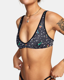 2 LP x KLW Uncaged Bralette Bikini Top Black AVJX300251 RVCA