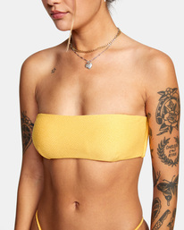 2 Brightside Bandeau Bikini Top Yellow AVJX300255 RVCA