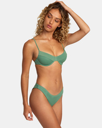5 Solid Underwire Bikini Top Green AVJX300274 RVCA