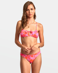 rvca, Peony Tie Front Crossback Bikini Top, TORCHED GINGER (nmj0) PEONY TIE FRONT CROSSBACK AVJX300377
