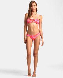 3 Peony Tie Front Crossback Bikini Top Orange AVJX300377 RVCA