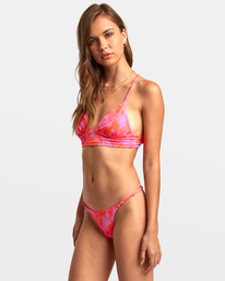4 Peony Triangle Crop Bikini Top Orange AVJX300394 RVCA
