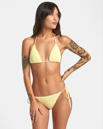 rvca, Glory Triangle Bikini Top, LEMON (lem) Glory - Triangle Bikini Top for Women AVJX300398