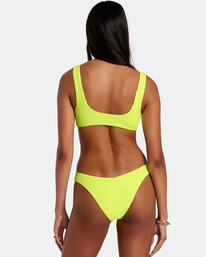 1 Grooves Texture Bralette Bikini Top Yellow AVJX300417 RVCA