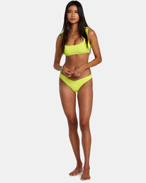 3 Grooves Texture Bralette Bikini Top Yellow AVJX300417 RVCA