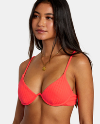 6 Solid Streak Underwired Bikini Top Red AVJX300422 RVCA