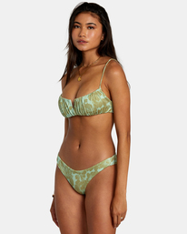4 Fine Lines Shirred Bra Bikini Top Blue AVJX300432 RVCA