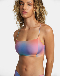 6 Sunset Rose Machado - Crossback Bikini Top for Women Grey AVJX300439 RVCA