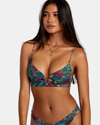 2 Ander V-Wire Crop Bikini Top Grey AVJX300440 RVCA