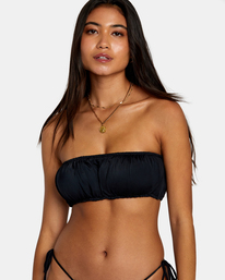 2 Solid 2-Way Bandeau Bikini Top Black AVJX300444 RVCA