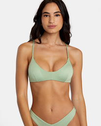 2 Solid Lurex - Top de bikini cruzado en la espalda para Mujer Azul AVJX300448 RVCA