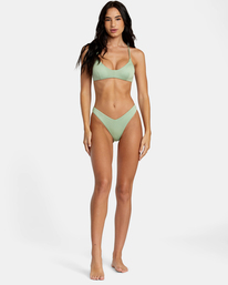 3 Solid Lurex - Top de bikini cruzado en la espalda para Mujer Azul AVJX300448 RVCA