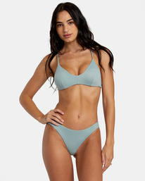 1 Solid Cheeky Bikini Bottoms Blue AVJX400189 RVCA