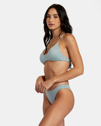 4 Solid Cheeky Bikini Bottoms Blue AVJX400189 RVCA