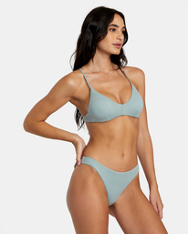 5 Solid Cheeky Bikini Bottoms Blue AVJX400189 RVCA