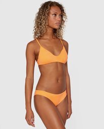 3 Solid Cheeky Bikini Bottoms Orange AVJX400189 RVCA