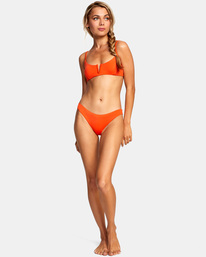3 Solid Cheeky Bikini Bottoms Blue AVJX400189 RVCA