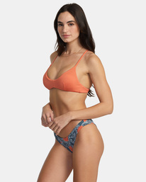 4 Low-Rise Cheeky Hipster Bikini Bottom Multicolor AVJX400214 RVCA