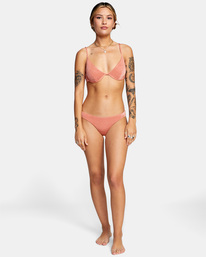 3 Strata Low-Rise Cheeky Bikini Bottoms Red AVJX400222 RVCA