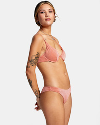 5 Strata Low-Rise Cheeky Bikini Bottoms Red AVJX400222 RVCA