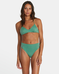 1 Solid High Rise Cheeky Bikini Bottoms Green AVJX400268 RVCA
