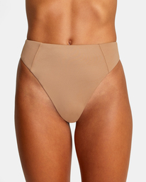 2 Solid High Rise Cheeky Bikini Bottoms White AVJX400268 RVCA