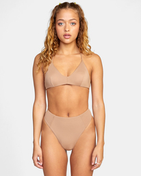 1 Solid High Rise Cheeky Bikini Bottoms White AVJX400268 RVCA