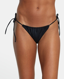 2 Solid Tie Skimpy Bikini Bottoms Black AVJX400345 RVCA