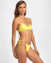 4 Solid Tie Skimpy Bikini Bottoms Yellow AVJX400345 RVCA