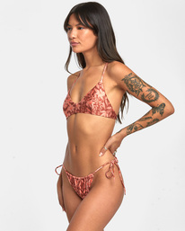 3 Oasis Tie Skimpy Bikini Bottoms Brown AVJX400346 RVCA