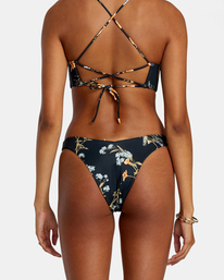 6 Bloom V-Front Med French High Leg Bikini Bottoms Black AVJX400363 RVCA