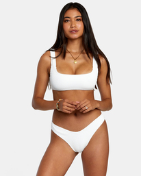 1 Grooves Texture High Leg Bikini Bottoms Orange AVJX400375 RVCA