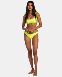 3 Grooves Texture High Leg Bikini Bottoms Yellow AVJX400375 RVCA