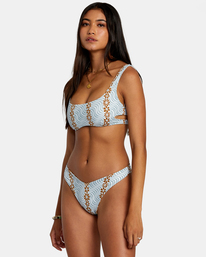 6 Micro Magic - Wendbare Bikinihose mit hohem Bein für Frauen Blau AVJX400376 RVCA