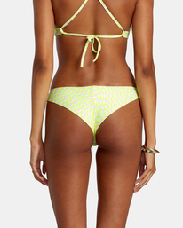 6 Swirl Grid Eco Rib Cheeky Bikini Bottoms Pink AVJX400383 RVCA