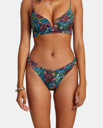 2 Ander Medium High Leg Bikini Bottoms Grey AVJX400409 RVCA