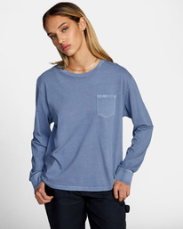 0 Stolen Long Sleeve Tee Blue AVJZT00342 RVCA