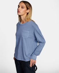 4 Stolen Long Sleeve Tee Blue AVJZT00342 RVCA