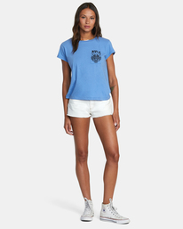 3 Heritage Short Sleeve Tee Blue AVJZT00390 RVCA