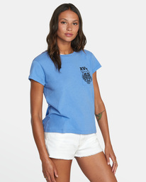 5 Heritage Short Sleeve Tee Blue AVJZT00390 RVCA