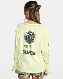 rvca, Pet Cactus Long Sleeve Tee, DUSTY YELLOW (due) PET CACTUS LS AVJZT00402