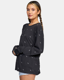 3 All Over Long Sleeve Tee  AVJZT00405 RVCA