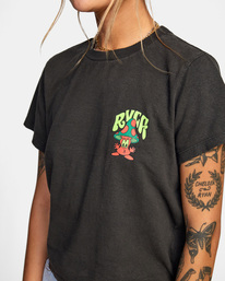 3 Mushtoo Slim Fit Tee Black AVJZT00410 RVCA