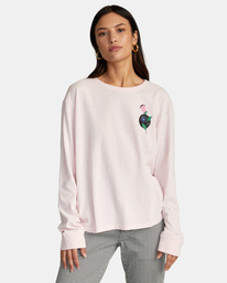 rvca, LP x KLW Long Sleeve Tee, POWDER PINK (mdk0) LP+KWL LS AVJZT00436
