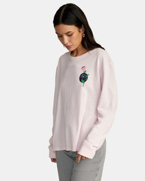 4 LP x KLW Long Sleeve Tee Pink AVJZT00436 RVCA