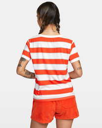 rvca, Stripe Slim Fit Tee, RED ORANGE (reo) STRIPE SS AVJZT00441